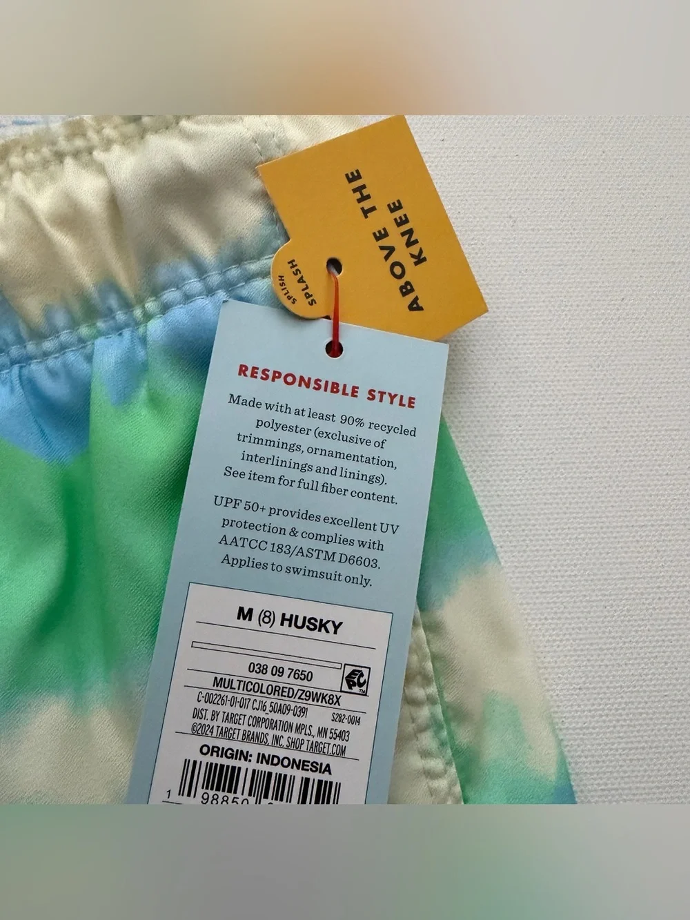 Cat & Jack Green Navy Tie-Dye Kids Swim Trunks Size M (8) HUSKY